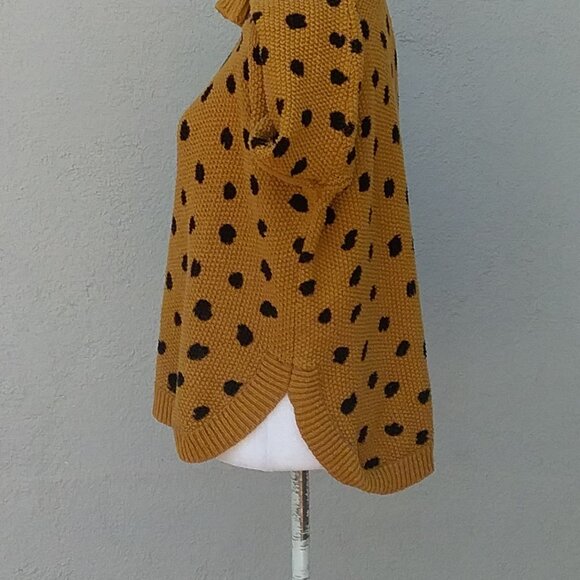 Madewell Women's Sweater Crewneck Old Gold and Black Polka Dots Size XXS - Picture 3 of 8